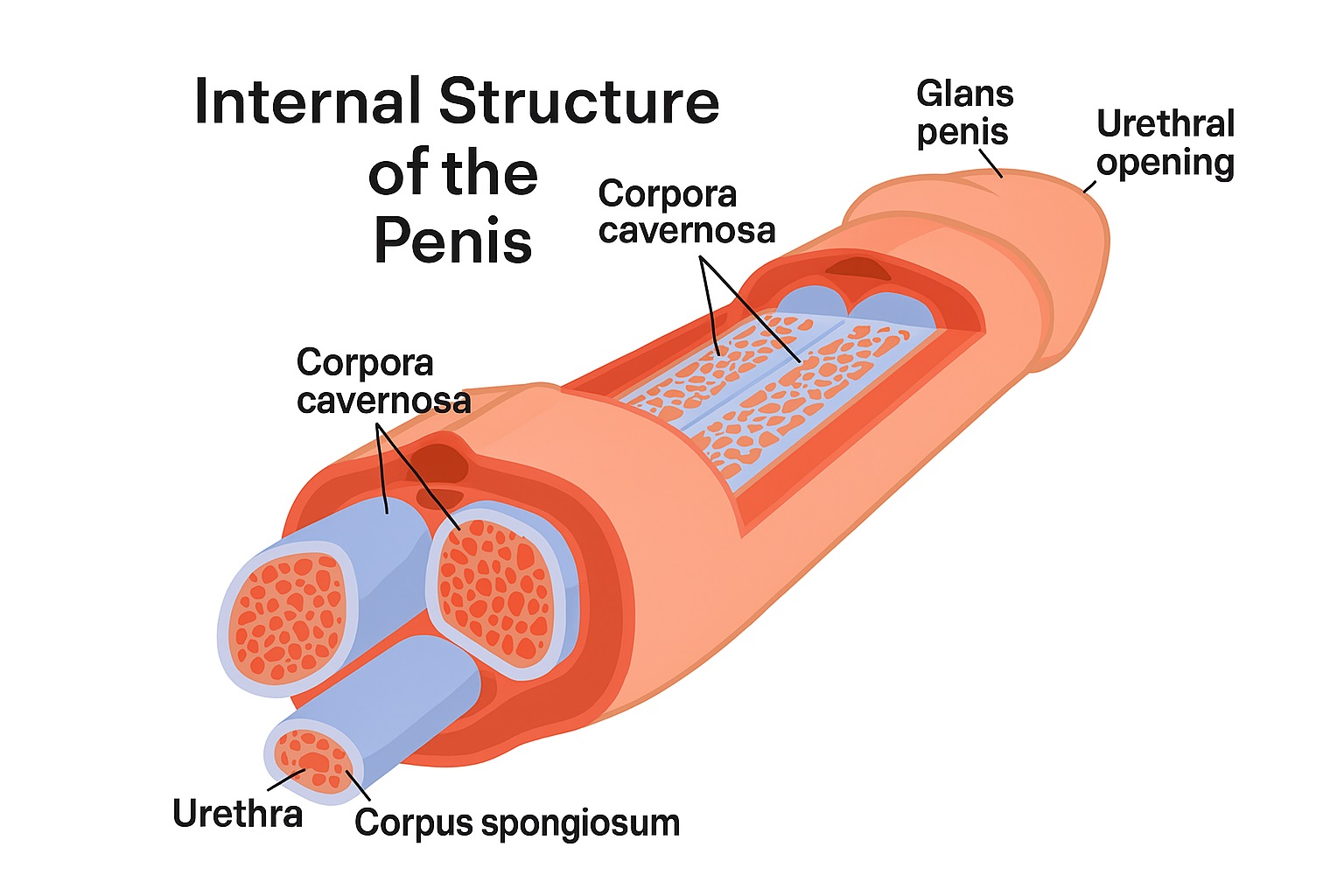 Simplified anatomical diagram of Corpora Cavernosa